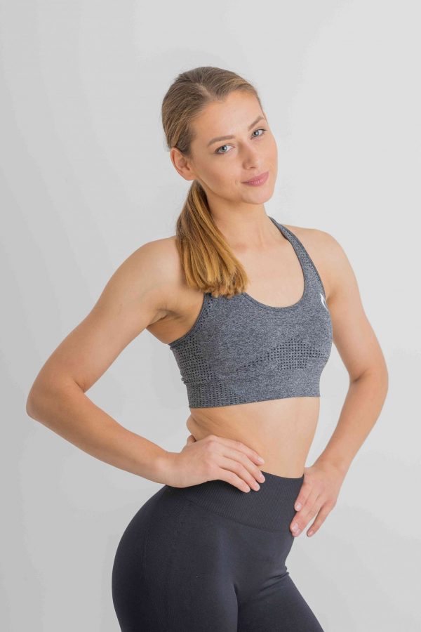 DETAYL Seamless Sports Bra in Grey Marl